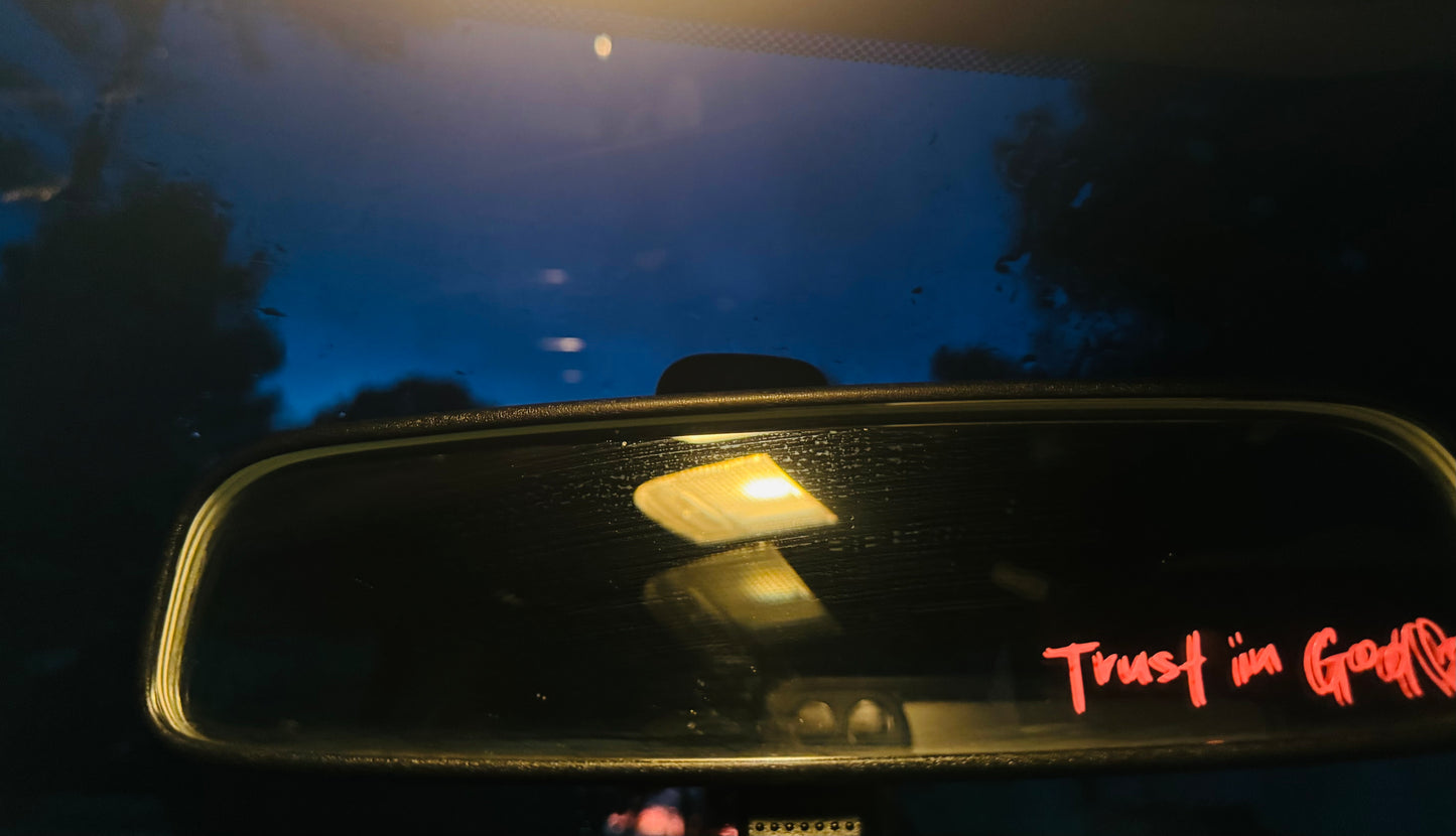 Trust in God mirror decal