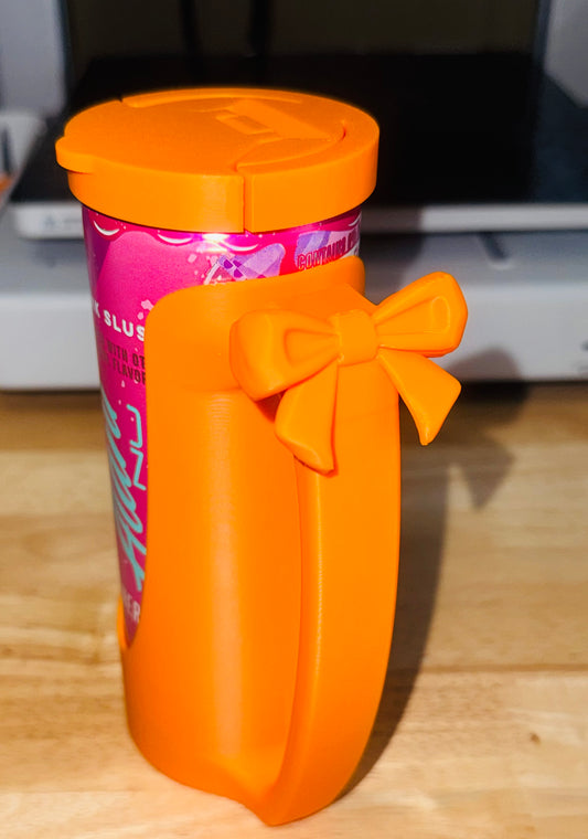 Slim can holder with lid cover
