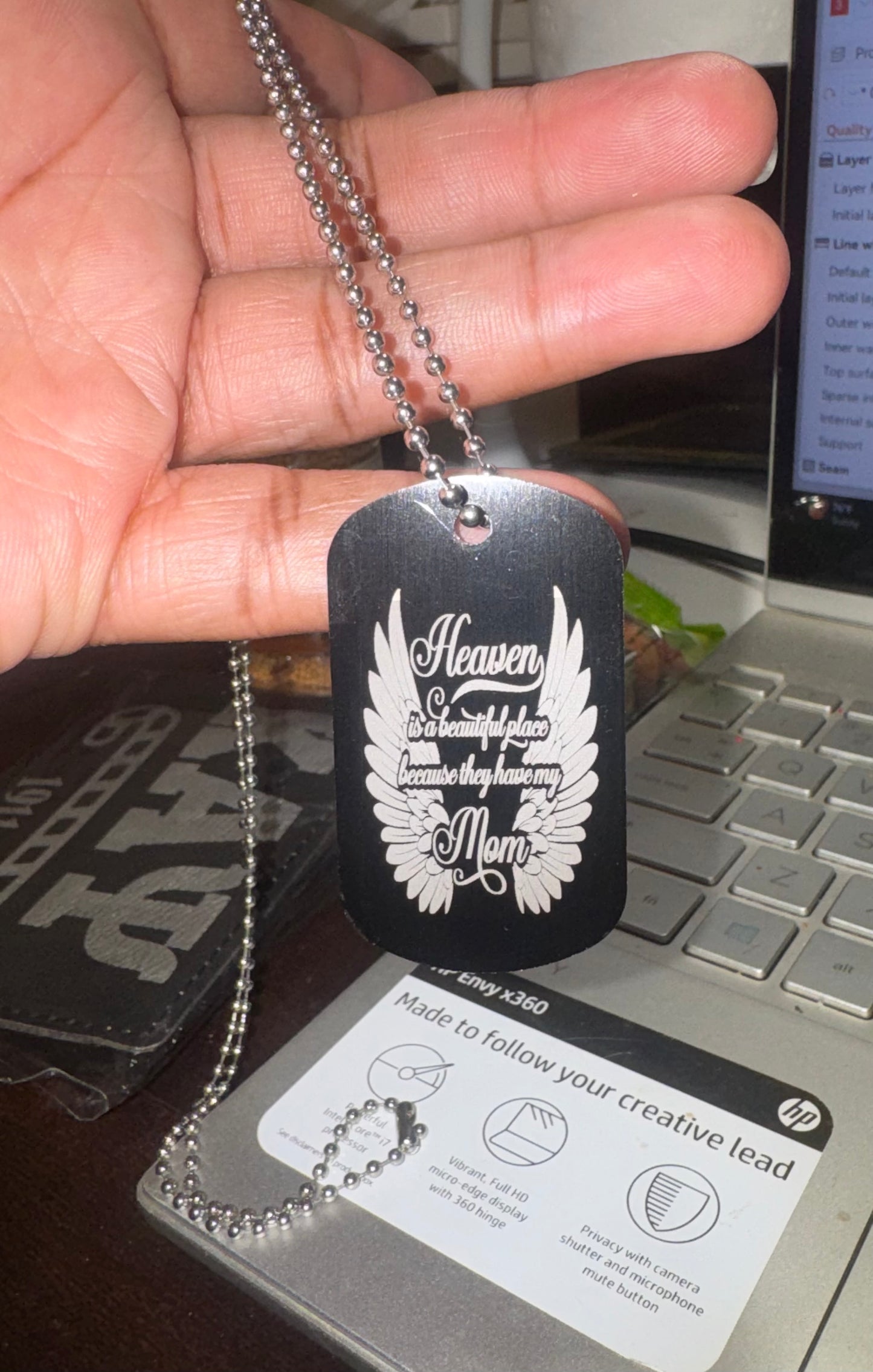 Laser Engraved Dog tag necklace