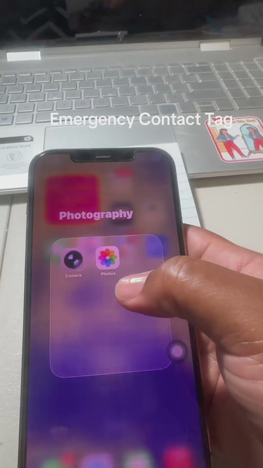 Emergency contact QR code keychain